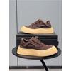 Board shoes new autumn leather casual shoes trendy and light platform shoes lace-up low-top shoes ms