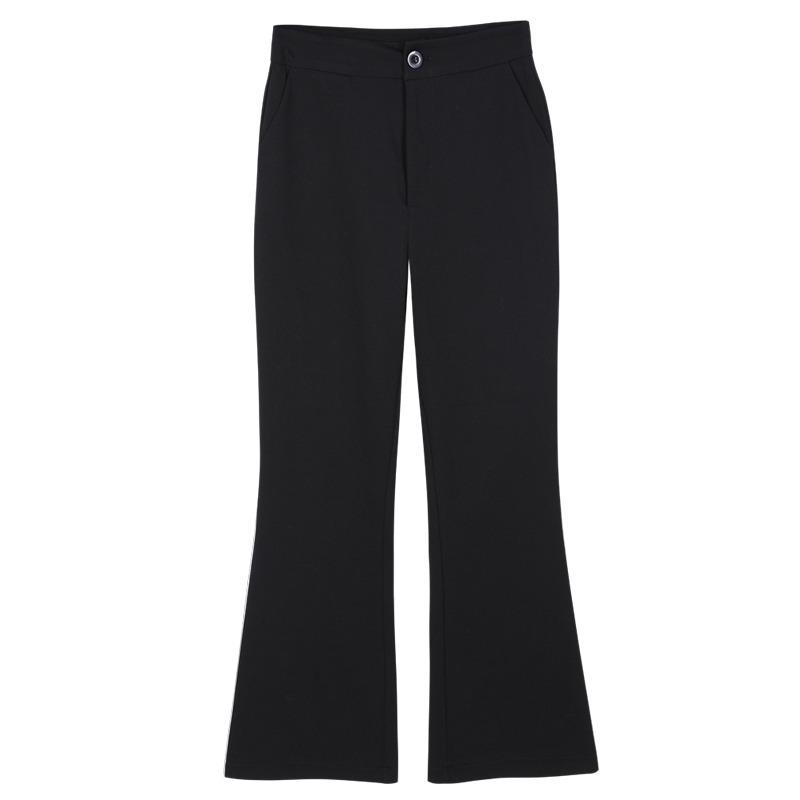 Women's Petite Cotton-Nylon Blend Micro Flare Suit Pants – 9/10 Length for 145-150cm Heights