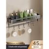 HANDUNYOU Punch-Free Bathroom Shelf with Hooks and Rod