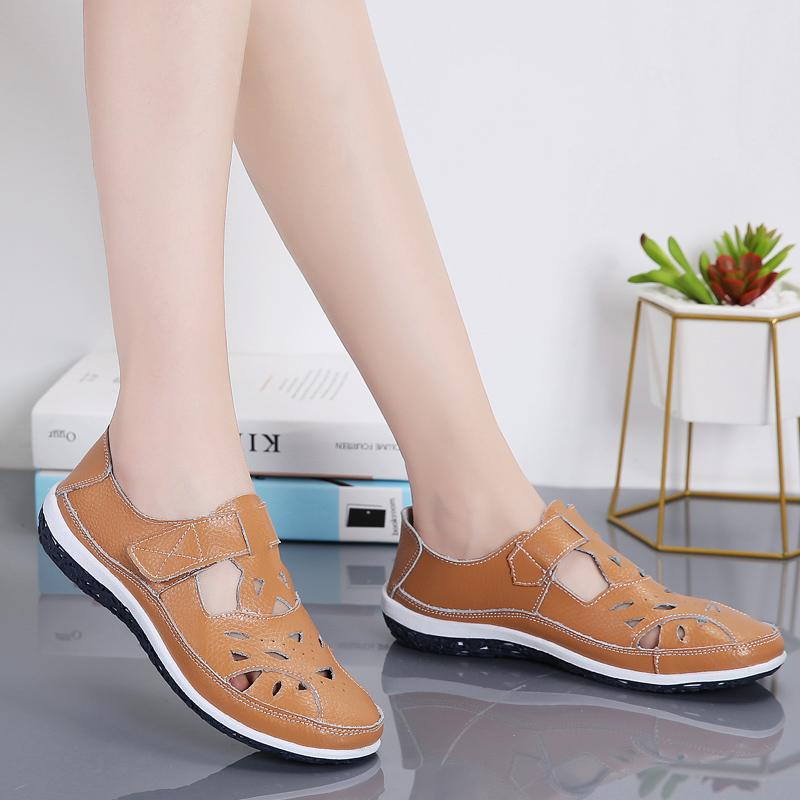 

Летние женские сандалии Essentials Red Mary Jane Beach Flat Shoes Closed Toe Casual Soft Walking Sandals for Girl Plus Size EU:42 оранжевый