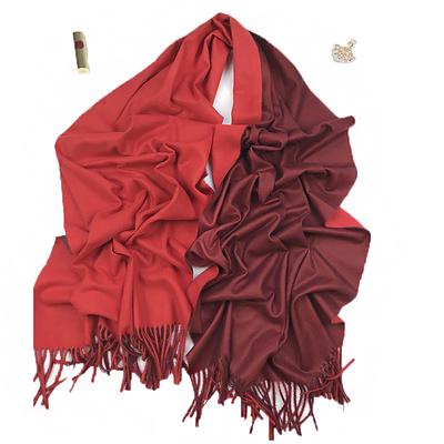 Solid Color Scarf for Women, Winter Double-Sided Two-Tone Fashionable Thick Shawl, Spring and Autumn Imitation Cashmere Casual Trendy Long Neck