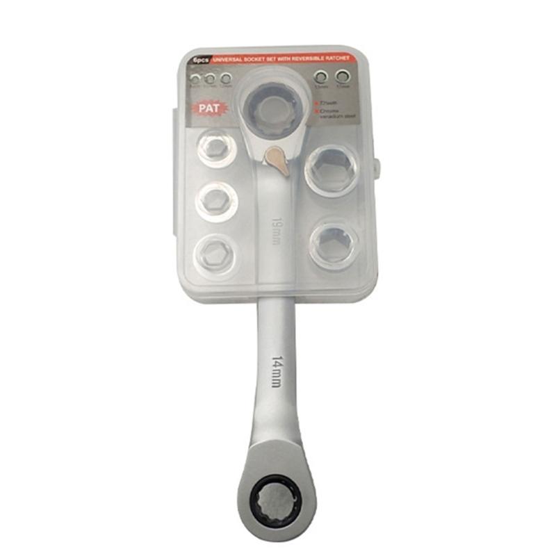 72 Tooth Double Head Reversible Ratcheting Wrench Set With Steel Construction For Tight Space