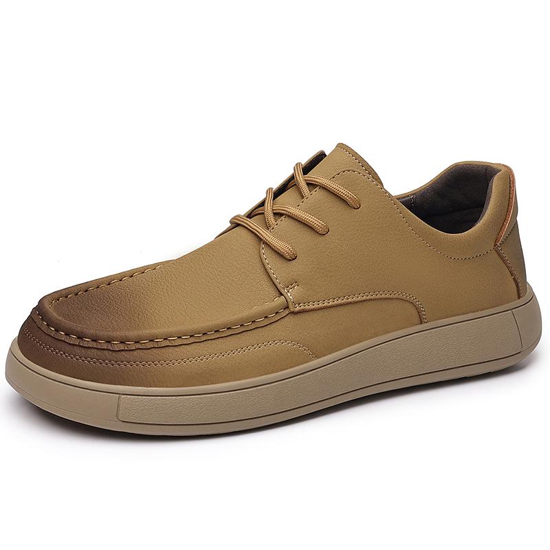 

Fashion New Leather Casual Shoes for Men Non-slip Walking Shoes Fashion Comfortable Sneakers Outdoor Male Tenis Masculino Driving Shoes 38 коричневый