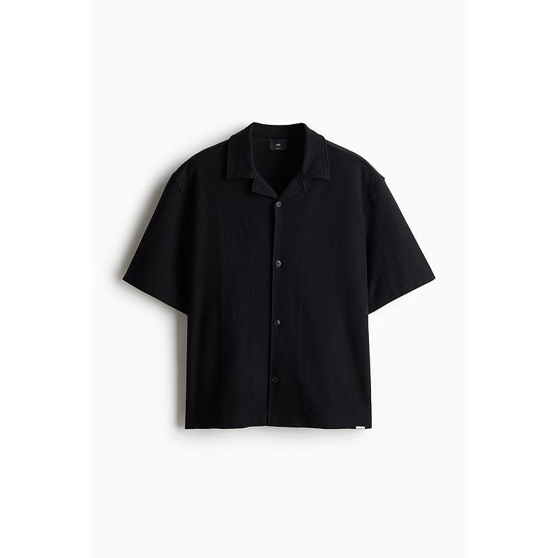 

HM Men s Cuban Collar Shirt Fall 2025 New Arrival Commuting Fashion Loose Design Shirt 1261704