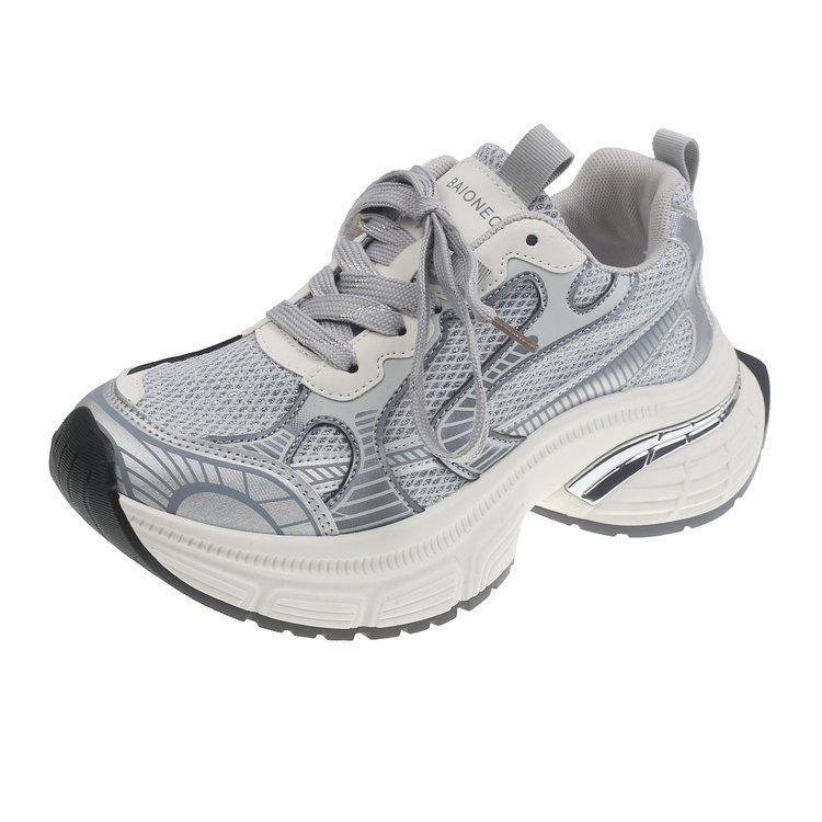 2025 Summer New Women's Mesh Ins Dad Shoes Chunky Sole Versatile Athletic Shoes Casual Street Style Sneakers