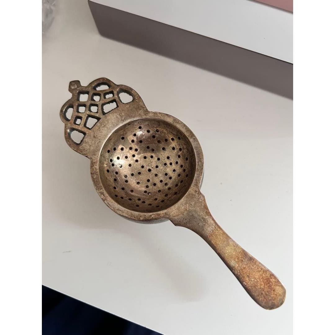 Used Tea strainer antique vintage tea strainer silver plated