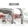2Pcs Faucet Storage Rack Sink Sponge Holder Rustproof Corrosion Resistant Hollow Design Adjustable Detachable Sponge Holder Sink Organizer