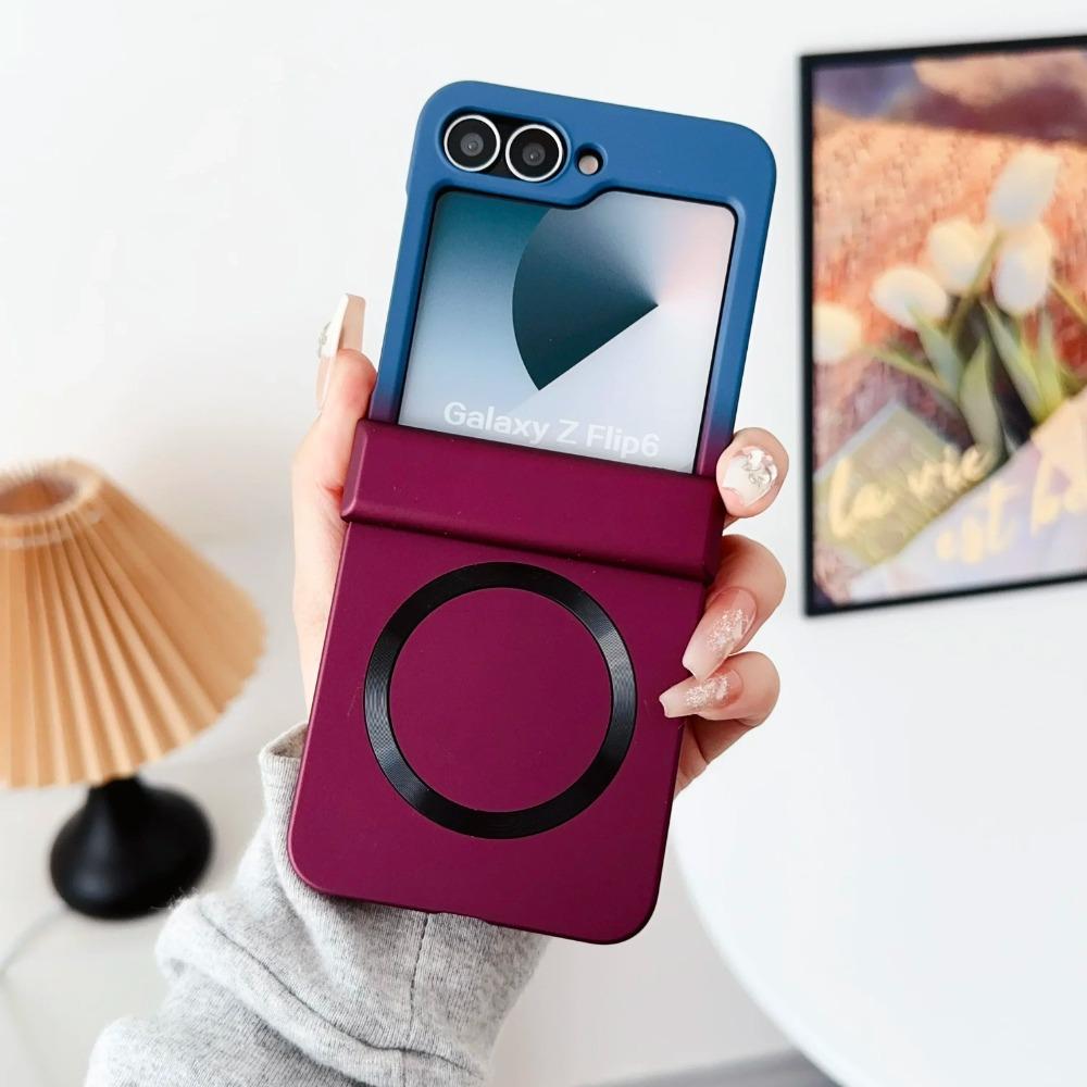 

Gradient Color For Magsafe Magnetic Hinge Protection Phone Case for Samsung Galaxy Z Flip 7 FE 6 5 4 3 5G Hard Plastic Cover Galaxy Z Flip7
