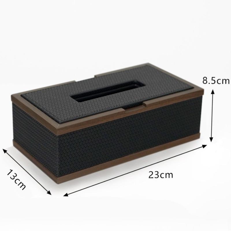 

Walnut Wood Tissue Box Modern Leather Napkin Holder Tissue Case Paper Boxes for Living Rooms Tables Decoration Accessories чорний