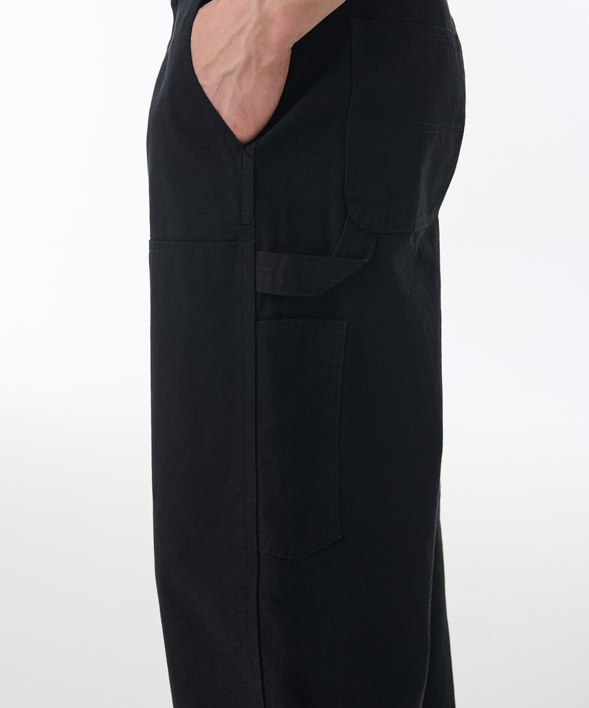 MUSINSA STANDARD Canvas Regular Fit Double Knee Carpenter Pants [Black]
