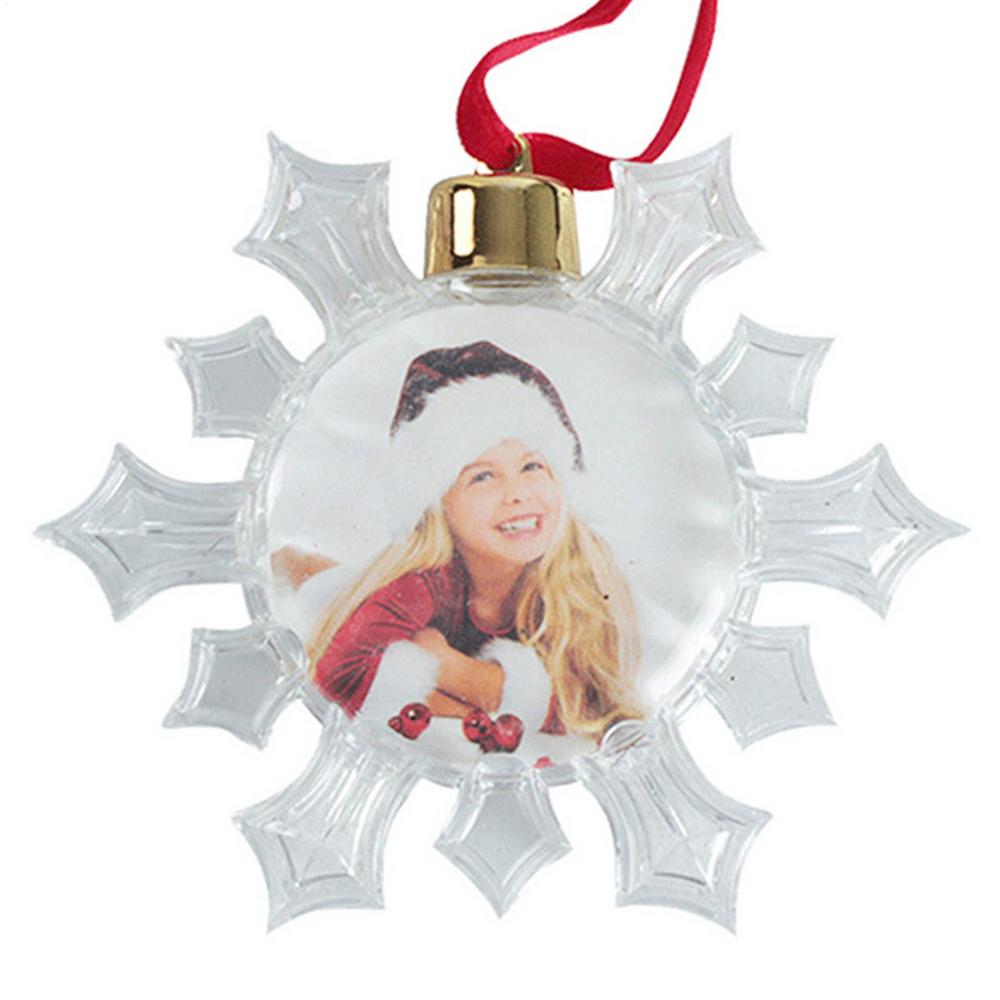 Christmas Photo Ball Ornaments Holiday DIY Photo Frames Xmas Tree Hanging Ornaments Party Props for Gift Festival Decoration