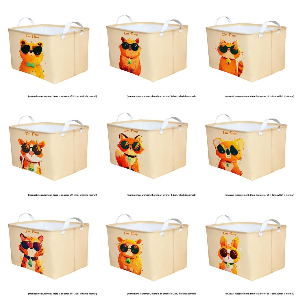 Canvas Cloth Collapsible Storage Basket For Dormitory Clothes And Toy Organization