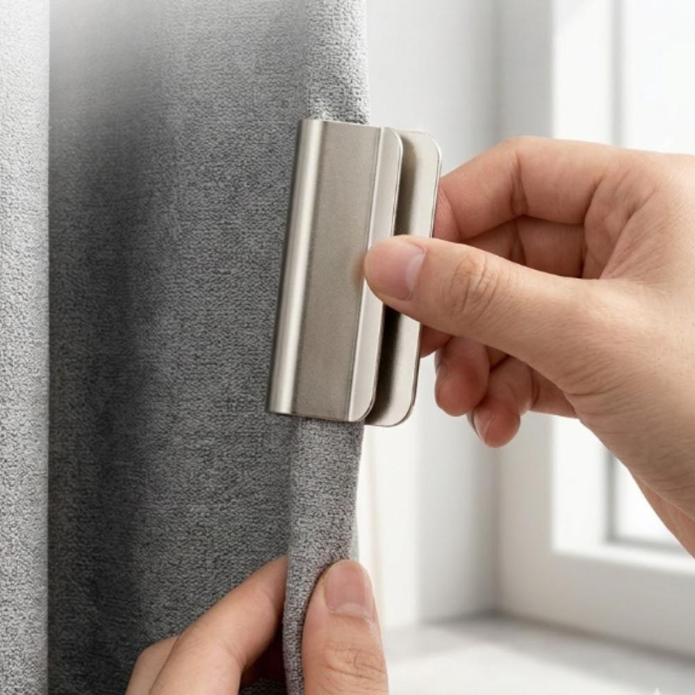 1-10 Pair Magnetic Curtain Clips Nail Free Blackout Closure Clips Keep Curtain Closed Prevent Light Leaking for Bedroom Office