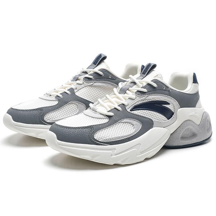 Anta Slip Resistant, Abrasion Resistant, Rebound Low Top Sports Casual Shoes Men's White Gray 112328892-2