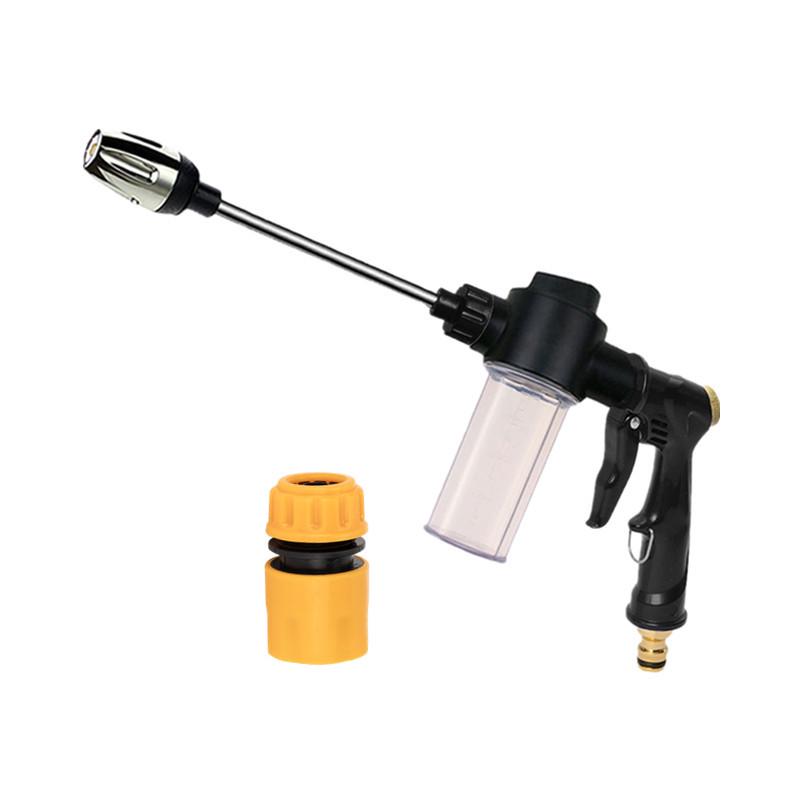 T2 Black Long Spear High-Pressure Foam Sprayer and Water Gun for Garden, Car Wash, and Floor Cleaning.