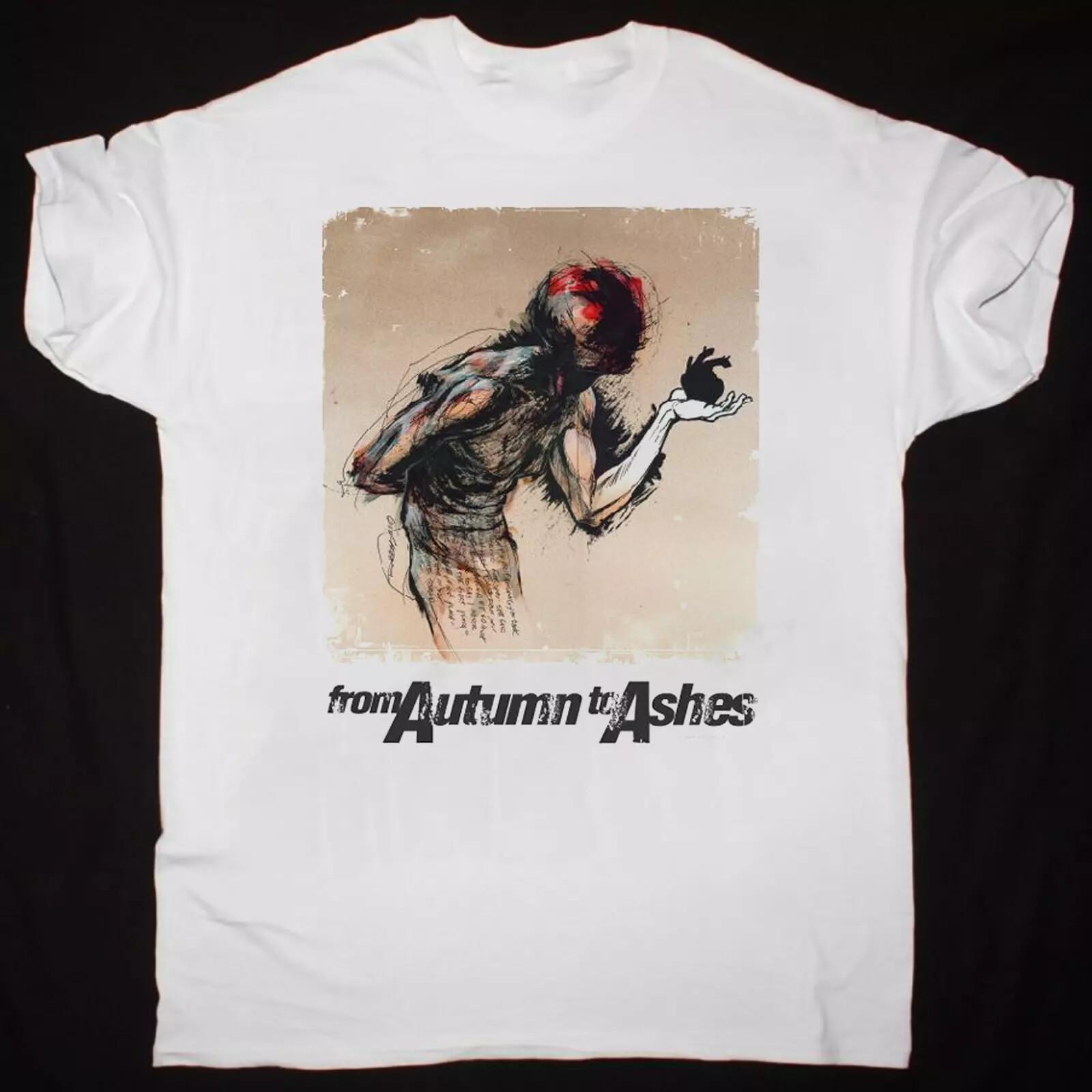 New From Autumn to Ashes Band White T-Shirt All Size Cotton.webp S разноцветный