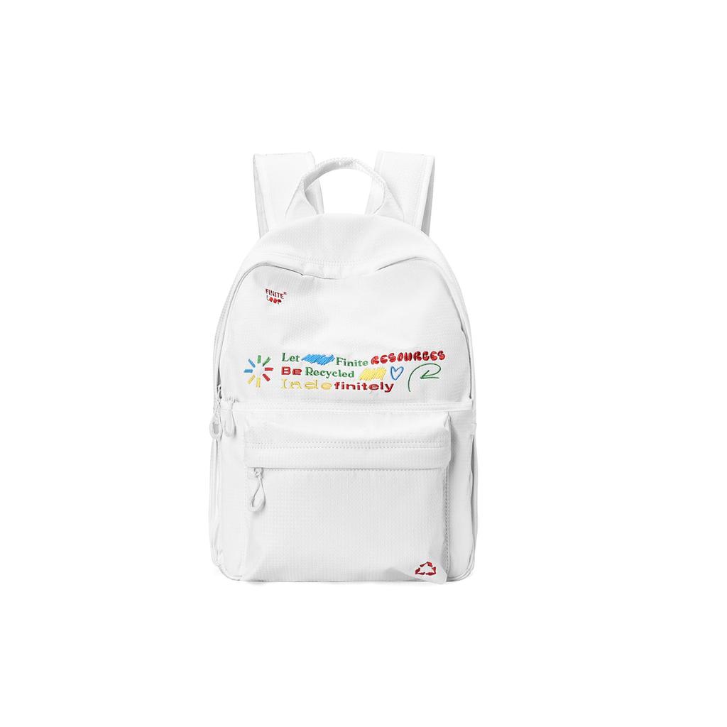 FINITE LOOP Recycled Polyester Backpack Unisex White K1021-X