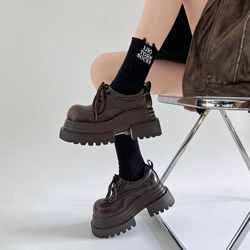 Fashion Comemore Fashion Women Pumps Black Thick Bottom Spring Autumn Height Increase Mary Jane Single Shoes Chunky High Heels Loafers