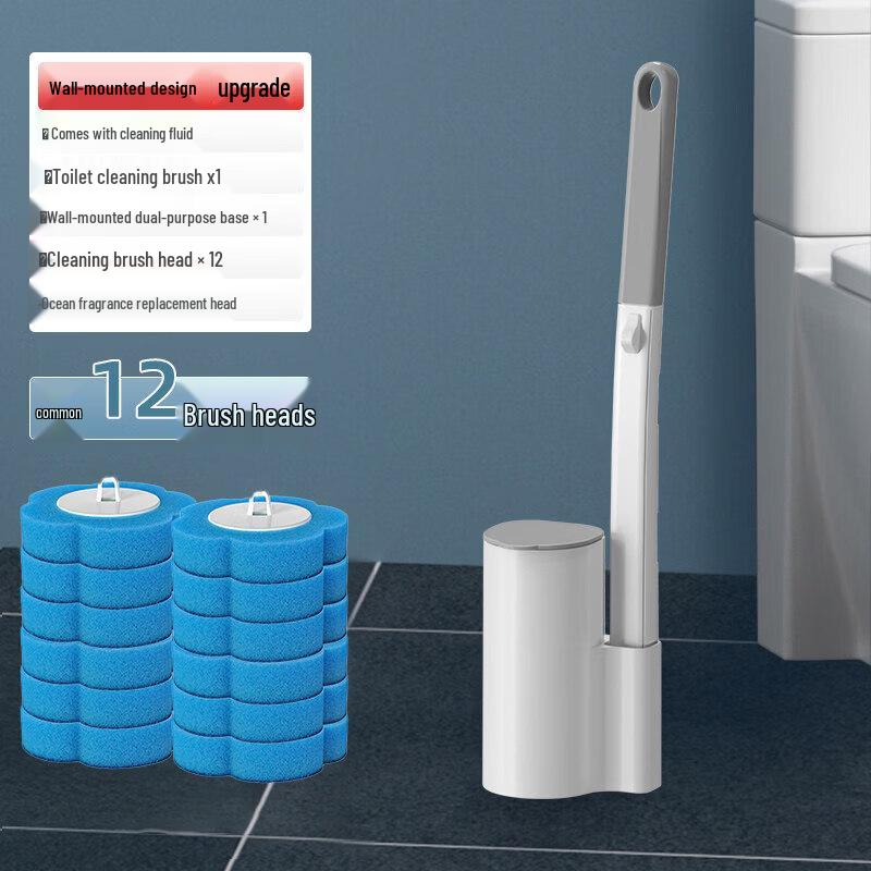 LIEI Wall-Mounted Disposable Toilet Brush with Lavender Scent Refills