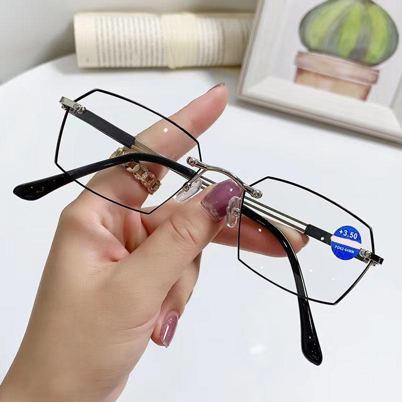 2PCS Frameless Reading Glasses Anti Blue Light HD For Middle Aged Elderly People 187