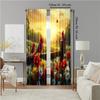 2 pcs   versatile polyester transparent curtains for home decoration Spring for use in bedrooms and living rooms