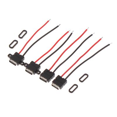 1Pcs Usb Type C Waterproof Connector Welding Wire Female Socket Fast Charging Type-C Charging Interface Jack
