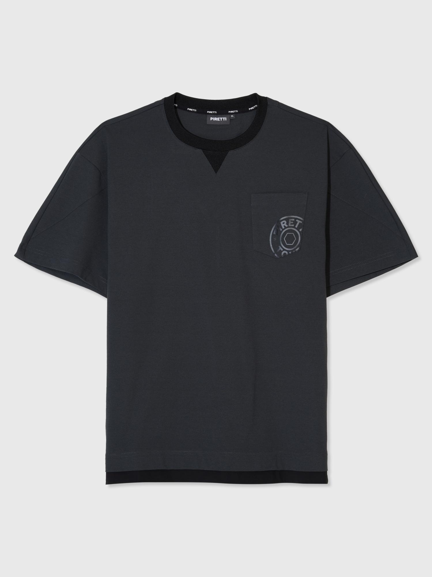 Pireti Elite Contrast Hem Round T-Shirt M_Dark Grey Dark Grey/03(M(95))