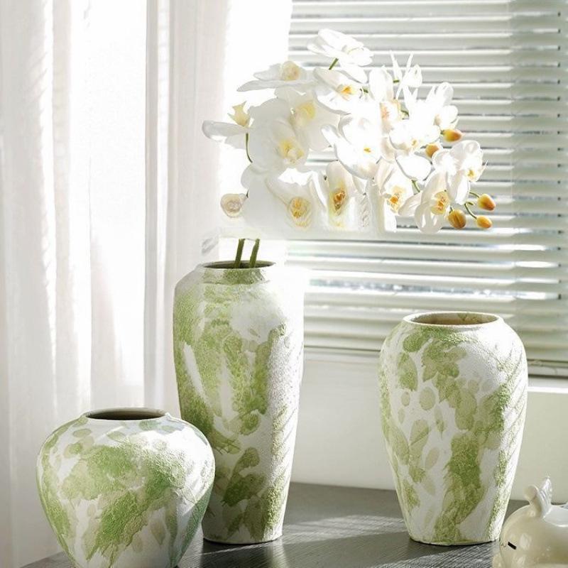 Wysokiej jakości chiński retro wazon ceramiczny: Ozdoba podłogowa do salonu do kompozycji kwiatowych