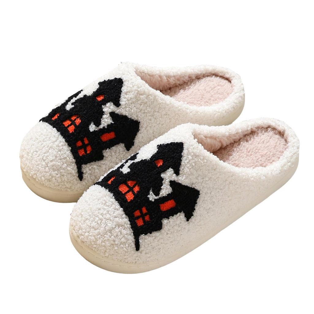 Halloween Women's Cotton Slippers Fashionable And Casual Closed Toe Slippers For Home Outdoor Wear Womens Home Slippers