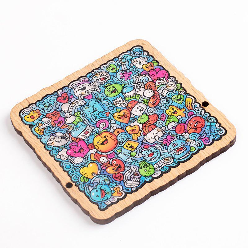 Creative High-Difficulty Wooden Jigsaw Puzzle: Educational Gift & Ornament Emoji Size