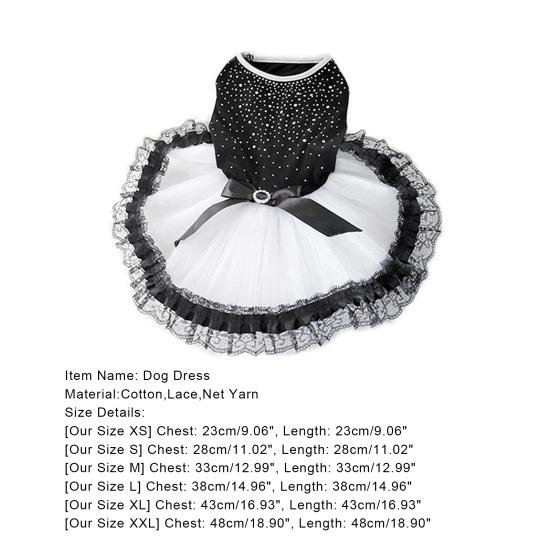 Glitter Lace Bowknot Bubble Skirt Pet Dress Clothes Puppy Costume Photo Shooting Prop