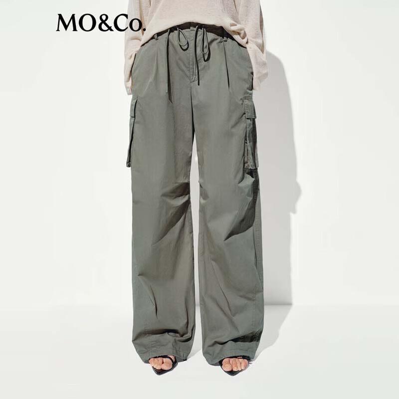 

MO&Co. Women s High-Waisted Cargo Parachute Pants XS