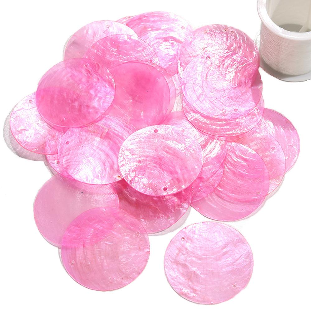 10pcs Round Disc Mirror Shell Beads Pendant Beige Mother of Pearl Charms for Handmade Earring DIY Craft Necklace Jewelry Making