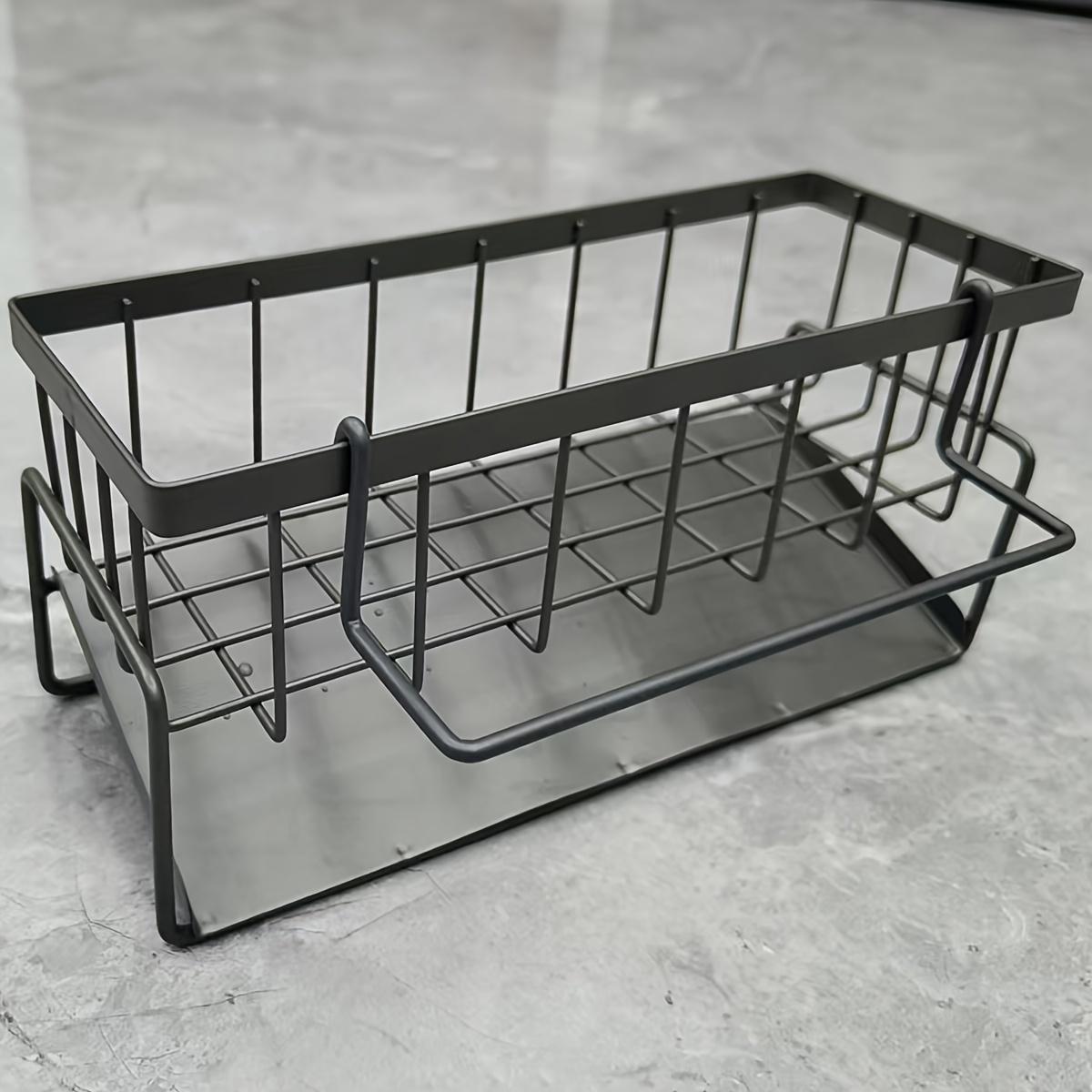 

Stainless Steel Sink Organizer & Holder for Sponges, Soaps, Brushes & Cloths. серый