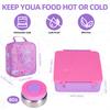 Bento Lunch Box Set for Kids with 8oz Soup Thermo, Leak-Proof Lunch Containers with 4 Compartment, Kids Thermo Hot Food Jar and