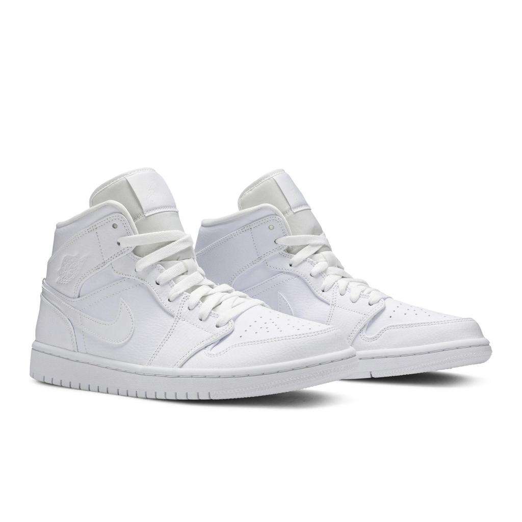 Air Jordan 1 Mid 'White' (Unisex) White / White Vintage Basketball Shoes 554724 126