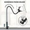 Phone Clip On Stand Holder with Grip Flexible Long Arm Gooseneck Lazy Bracket Mount Clamp for IPhone 15 Pro Max  Accessories New