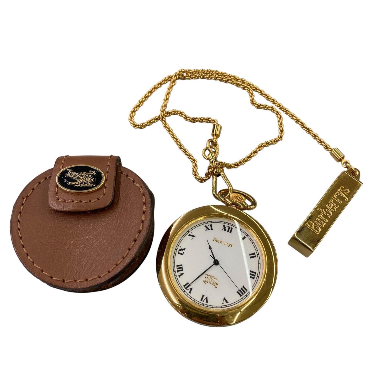 Used 186005 Current Item BURBERRY Burberry Pocket Watch Analog Leather Gold
