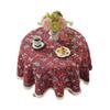 Nordic Pastoral Round Tablecloth with Small Tassels - Imitation Cotton Linen Fabric