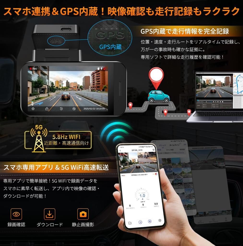 PORMIDOAUTO Obrazová kamera do auta s prednou a zadnou kamerou Dash Cam s IMX678 IMX335 STARVIS Jasný deň a noc pre náročné a 5G WiFi Smartfón