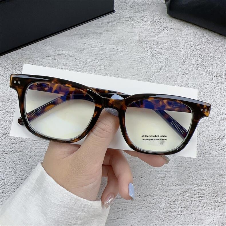 Unisex Black Frame Anti-Blue Light Eyeglasses for Slimming Square Faces