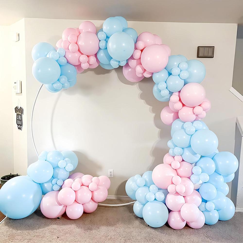 Pastelowa Różowo-Niebieska Girlanda Balonowa Łuk Zestaw Jasnoniebieski Różowy Girlanda Balonowa Chłopiec Dziewczynka Baby Shower Odkrycie Płci Impreza Urodzinowa Dekoracja