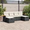 Vidaxl 6-Cz. Set di Mobili da Giardino con Cuscini, Polyrattan Nero