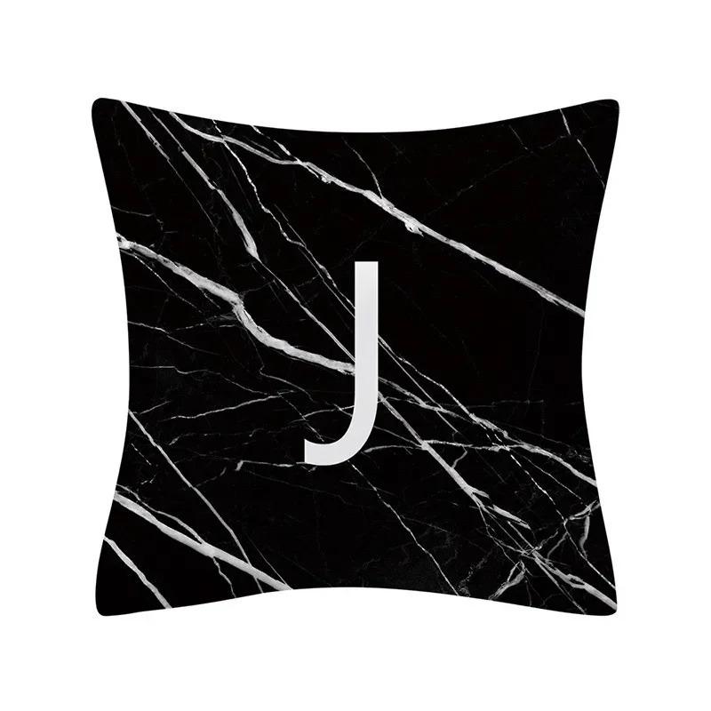 Buchstabe Marmor Textur Druck Kissenbezug Nordisch Schlicht Zimmer Heimdekoration Büro Sitz Wohnzimmer Sofa Kissenbezug