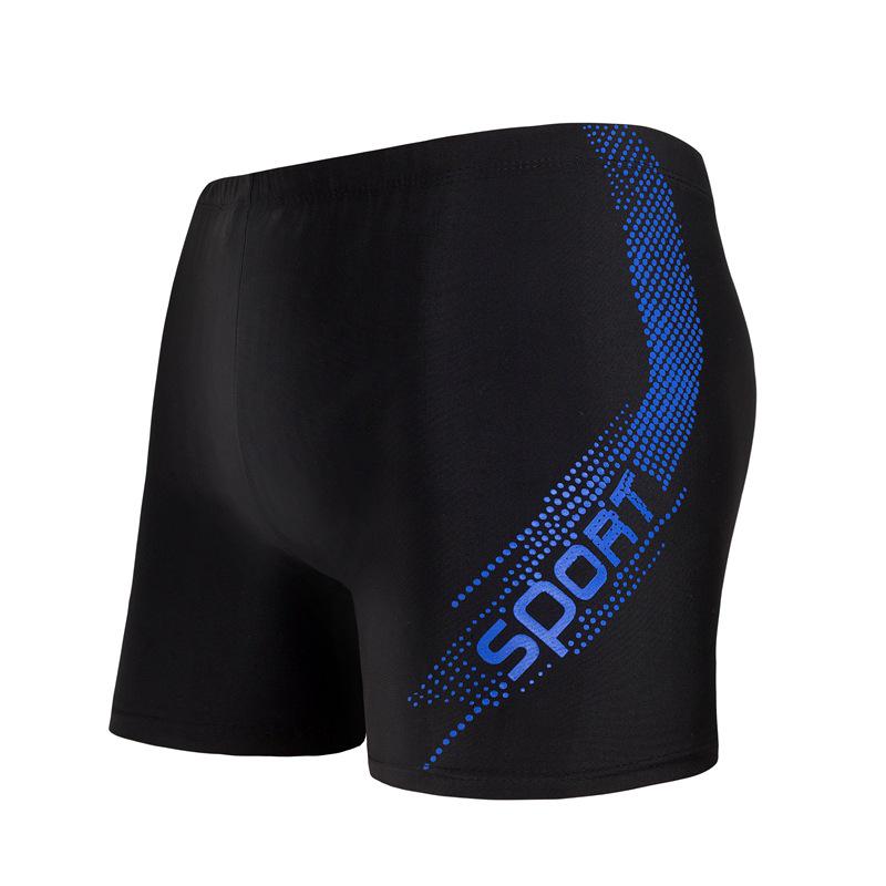 Herren Schnelltrocknende Badehose mit Flammenmuster - Konservativer Badeslip mit flachem Bein aus Polyester