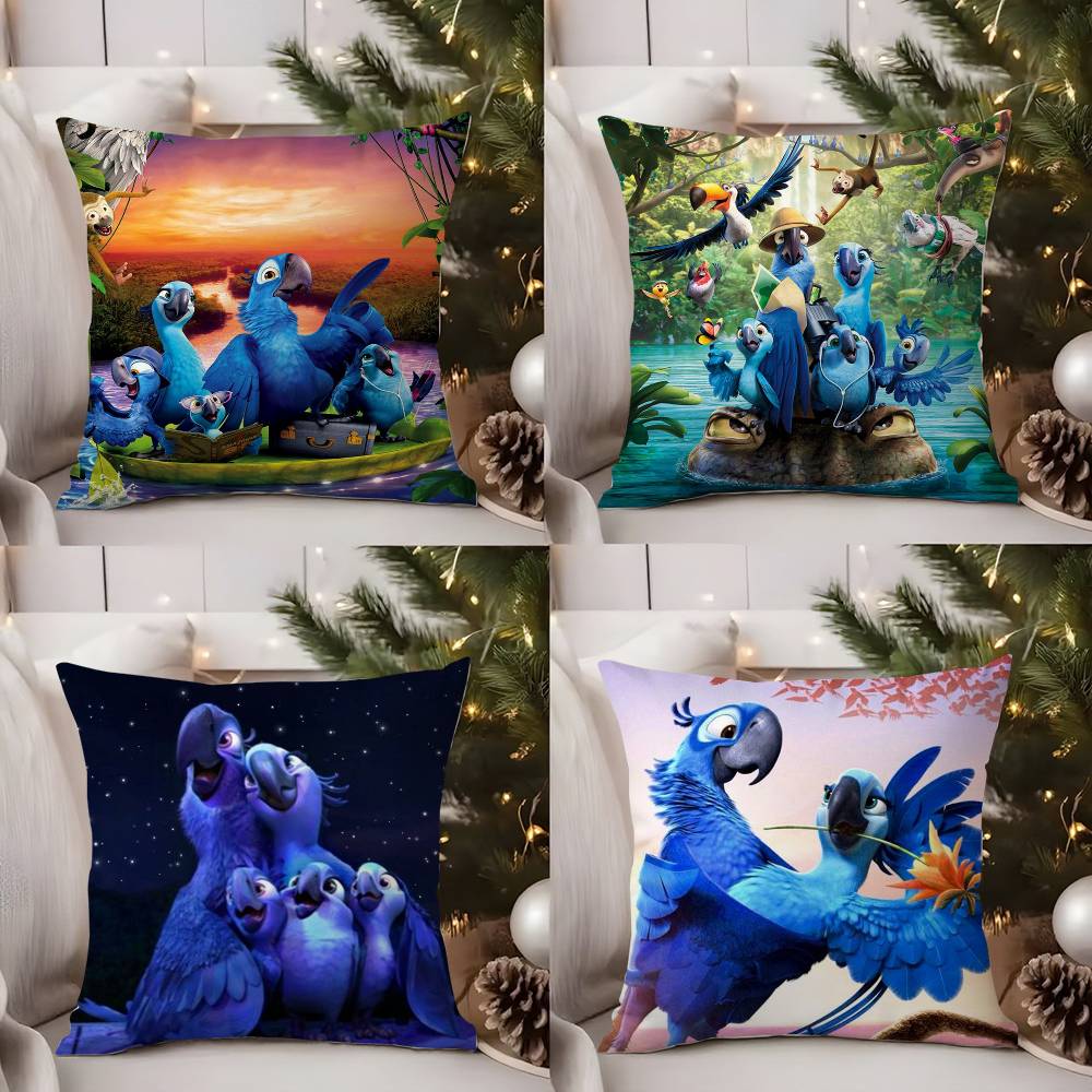 R-Rio A-Adventure Pillow Case Home Dorm Chair Back Short Plush Double-Sided Printing Office Nap Time Cushion Cover