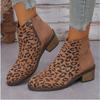 Bottes simples à talons épais pour femmes Hiver Nouveau Bout rond Daim Fermeture éclair latérale Semelle souple Antidérapant Résistant à l'usure Chaussures basses