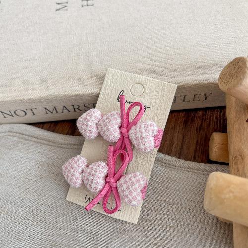 2pcs/set Children Candy Hairpins Fabric Plaid Girls Hair Clips Cute Barrettes Bangs Side Clip Hairclip Hair Headwear Accessories