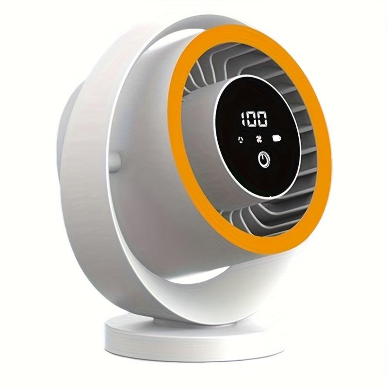 Portable Electric Desk Fan with 100 Level Digital Display,Turbo Air Circulator Fan,USB Rechargeable Compact Desktop Fan for Home/Office,2025 New Style
