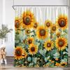 Tende da Doccia Girasole Rustico Giallo Floreale Pianta Arte Vintage Moderno Tessuto in Poliestere Decorazione Tenda Bagno Casa Con Ganci